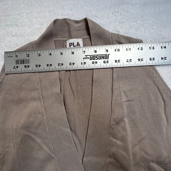 Planet by Lauren G Womens Oversized Button-Front Vest Tan One Size Lightweight - Picture 7 of 9